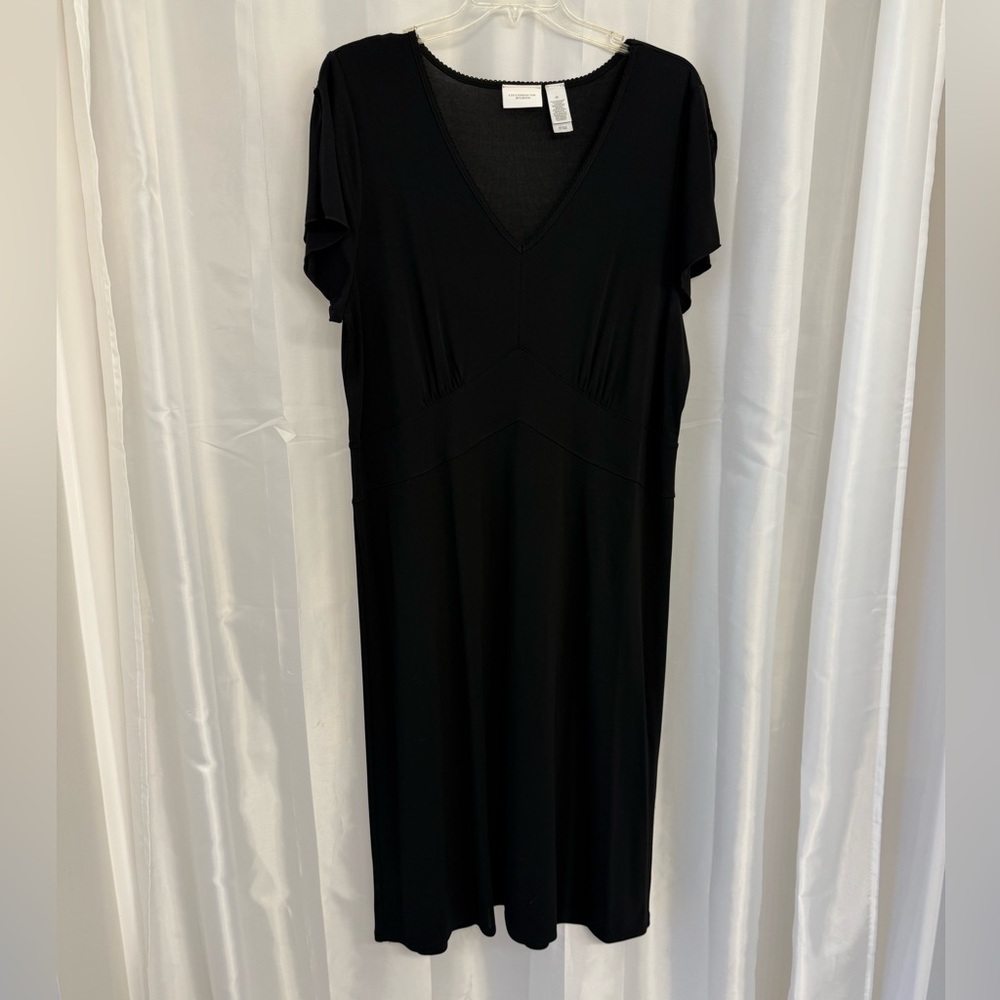 Liz Claiborne Woman Black Split Flutter Sleeve Midi Dress size 3X